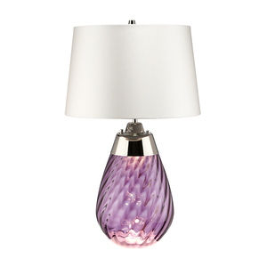 Stolní lampa Lena 2 Light Small Plum s šedobílým stínidlem Elstead small 0