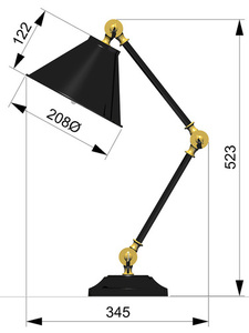 Provence Element 1 Light Mini stolní lampa - tmavě šedá/stará mosaz Elstead small 4