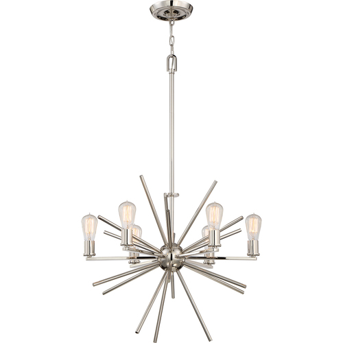 Kontrola Uptown Carnegie 6 Light Lustr - Imperial Silver Elstead