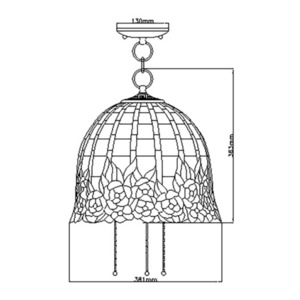 ROCECLIFFE 3 Light Tiffany Pendant Lamp - Elstead small 1