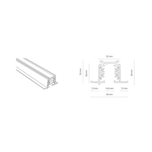 EUTRAC CTLS RECESSED TRACK 3 CIRCUIT 100 cm 8692 Nowodvorski Skrytá osvětlovací lišta 3F small 1