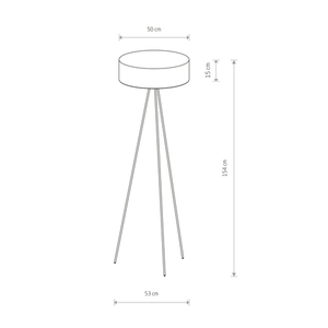 Stojací lampa CADILAC 8190 Nowodvorski na trojnožce, šedé stínidlo 50 cm, 3xE27 small 1