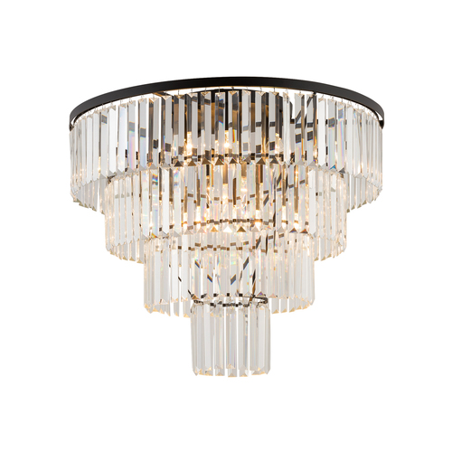 Kontrola Transparentně černé křišťálové stropní svítidlo Nowodvorski CRISTAL L 7630 12×E14 max. 25 W LED 71 cm