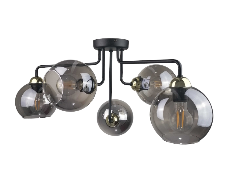 Kontrola Stropní svítidlo 5xE27 COSMO BLACK / GOLD Stropní svítidlo 5xE27 COSMO BLACK / GOLD