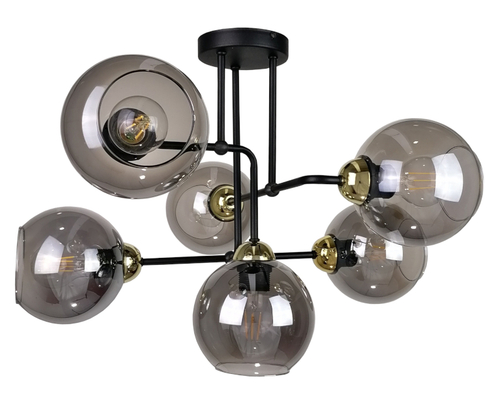 Kontrola Stropní svítidlo Keter Lighting Cosmo 1299 černo-zlaté 6xE27