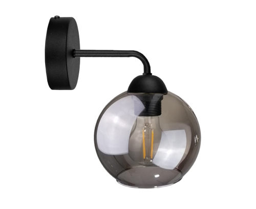 Kontrola Nástěnné svítidlo Keter Lighting COSMO BLACK 1197 – černé, kouřové sklo, 1×E27