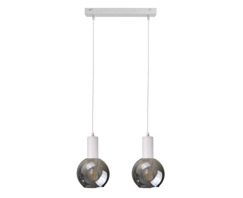 Kontrola Závěsné svítidlo Keter Lighting SUPRA WHITE 2xE27 bílé s kouřovým sklem 50 cm