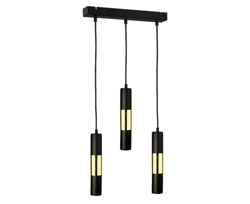 Kontrola Závěsné svítidlo Keter Lighting Magnum černo-zlaté 3xGU10 1256