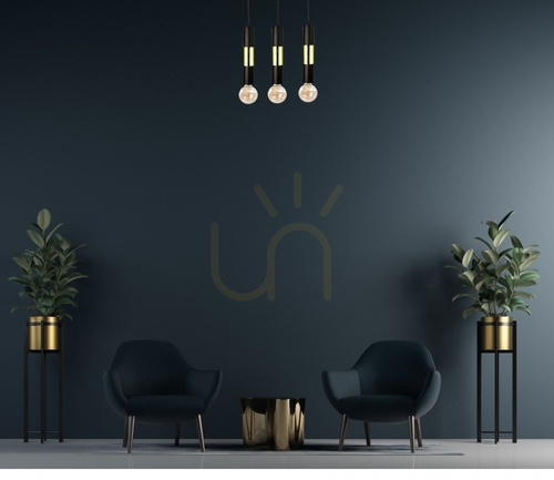 Kontrola Závěsné svítidlo Keter Lighting MAGNUM BULB 1266 3×E27 černé a zlaté