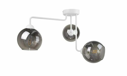 Kontrola Stropní svítidlo Keter Lighting COSMO WHITE 1295, 3×E27, bílé s kouřovým sklem