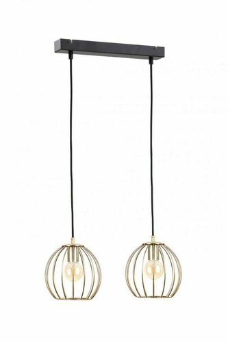 Kontrola Závěsné svítidlo Keter Lighting GLOBE 1247, 2×E27, černé a zlaté