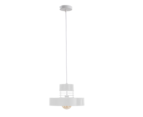 Kontrola Bílé závěsné svítidlo Keter Lighting BOSSI WHITE 867, 1×E27, 30 cm