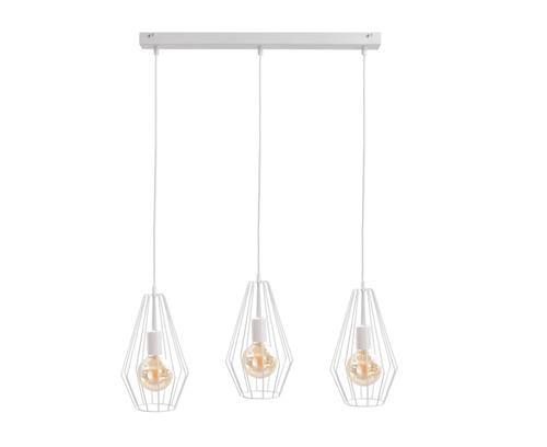 Kontrola Závěsné svítidlo 3xE27 Keter Lighting Lex, bílé, lišta 60 cm