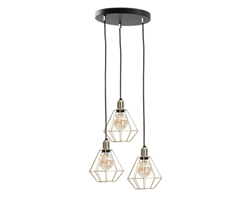 Kontrola Závěsné svítidlo Keter Lighting COMO GOLD 559, zlaté, 3×E27, 32 cm