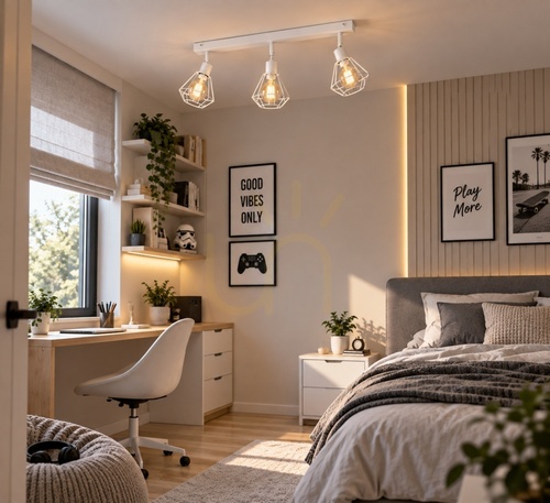 Kontrola Stropní svítidlo Keter Lighting FOSKAL 463 bílé, 3×E27, 65 cm