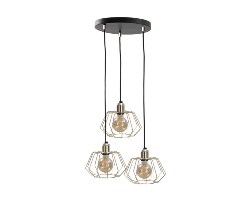 Kontrola Závěsná lampa 3xE27 LAYA GOLD Závěsná lampa 3xE27 LAYA GOLD