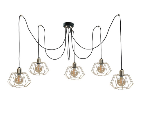 Kontrola Závěsná lampa 5xE27 LAYA GOLD