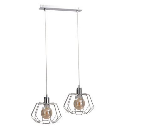 Kontrola Závěsné svítidlo Keter Lighting LUNA SILVER 726, stříbrné, 2×E27