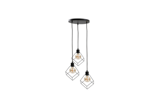 Kontrola Černé závěsné svítidlo Keter Lighting Ruben 500, 3×E27