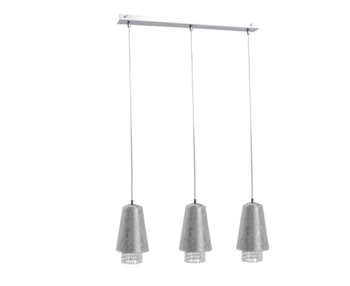 Kontrola Závěsná lampa 3xE27 MOLLY CRYSTAL SILVER