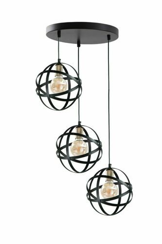 Kontrola Kaskádové závěsné svítidlo POLA 3xE27 černé prolamované koule Keter Lighting 191