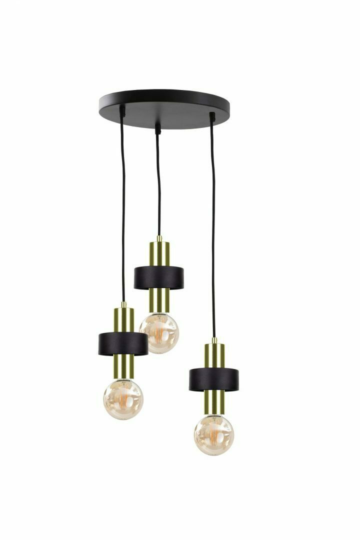 Kontrola Závěsné svítidlo 3xE27 UNICA BLACK / GOLD Závěsné svítidlo 3xE27 UNICA BLACK / GOLD