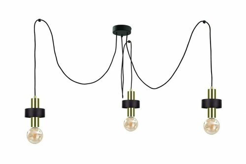 Kontrola Závěsné svítidlo Keter Lighting UNICA 311, 3×E27, černo-zlaté