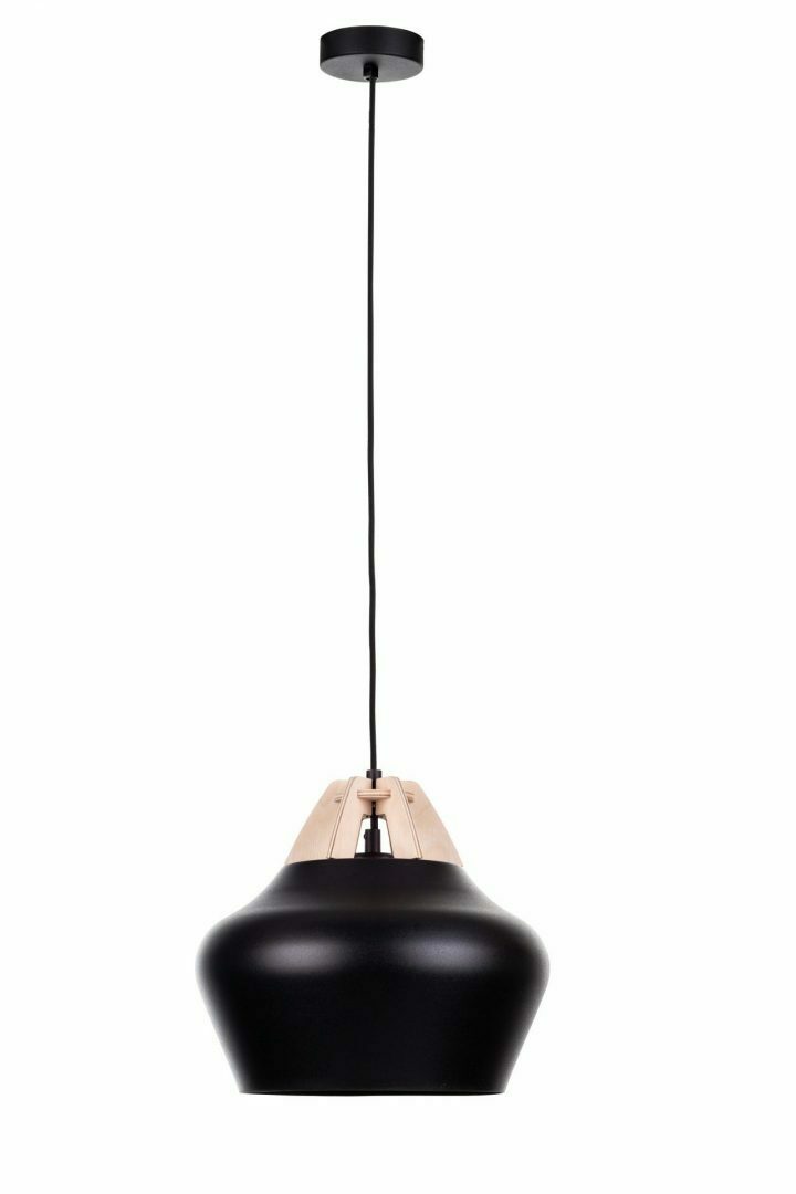 Kontrola Závěsná lampa 1xE27 NEGRO WOOD NATURAL / ČERNÁ Závěsná lampa 1xE27 NEGRO WOOD NATURAL / ČERNÁ