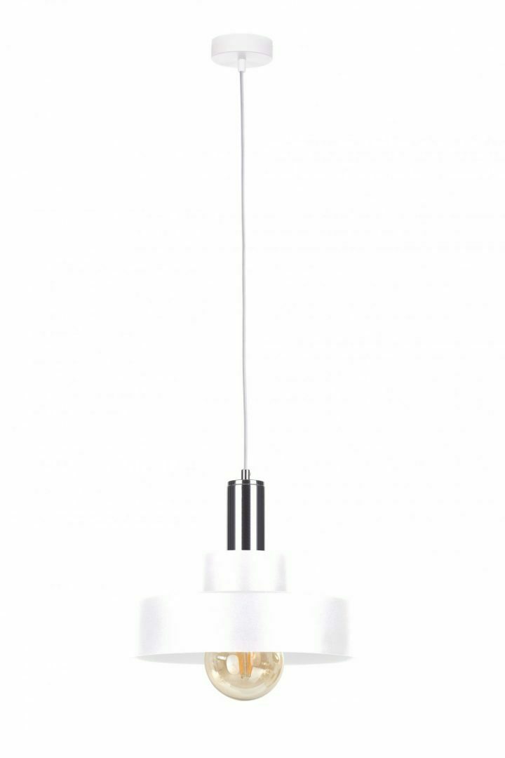 Kontrola Závěsné svítidlo Keter Lighting GIZA 1×E27 bílo-stříbrné, 30 cm Závěsné svítidlo Keter Lighting GIZA 1×E27 bílo-stříbrné, 30 cm