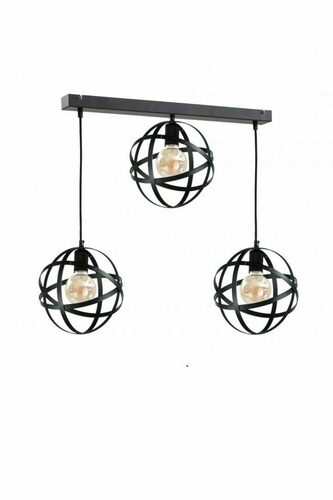 Kontrola Závěsné svítidlo Keter Lighting POLA BLACK 910, černé, 3×E27, 70 cm