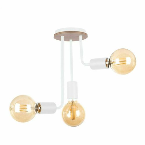 Kontrola Stropní svítidlo Keter Lighting MEGAN WOOD WHITE 3×E27, bílé s překližkou