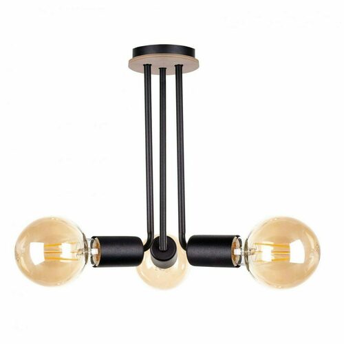 Kontrola Stropní svítidlo 3xE27 VENNA WOOD BLACK