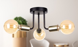 Přisazené stropní svítidlo Keter Lighting LUNA 1189, černé a zlaté, 3×E27 small 2