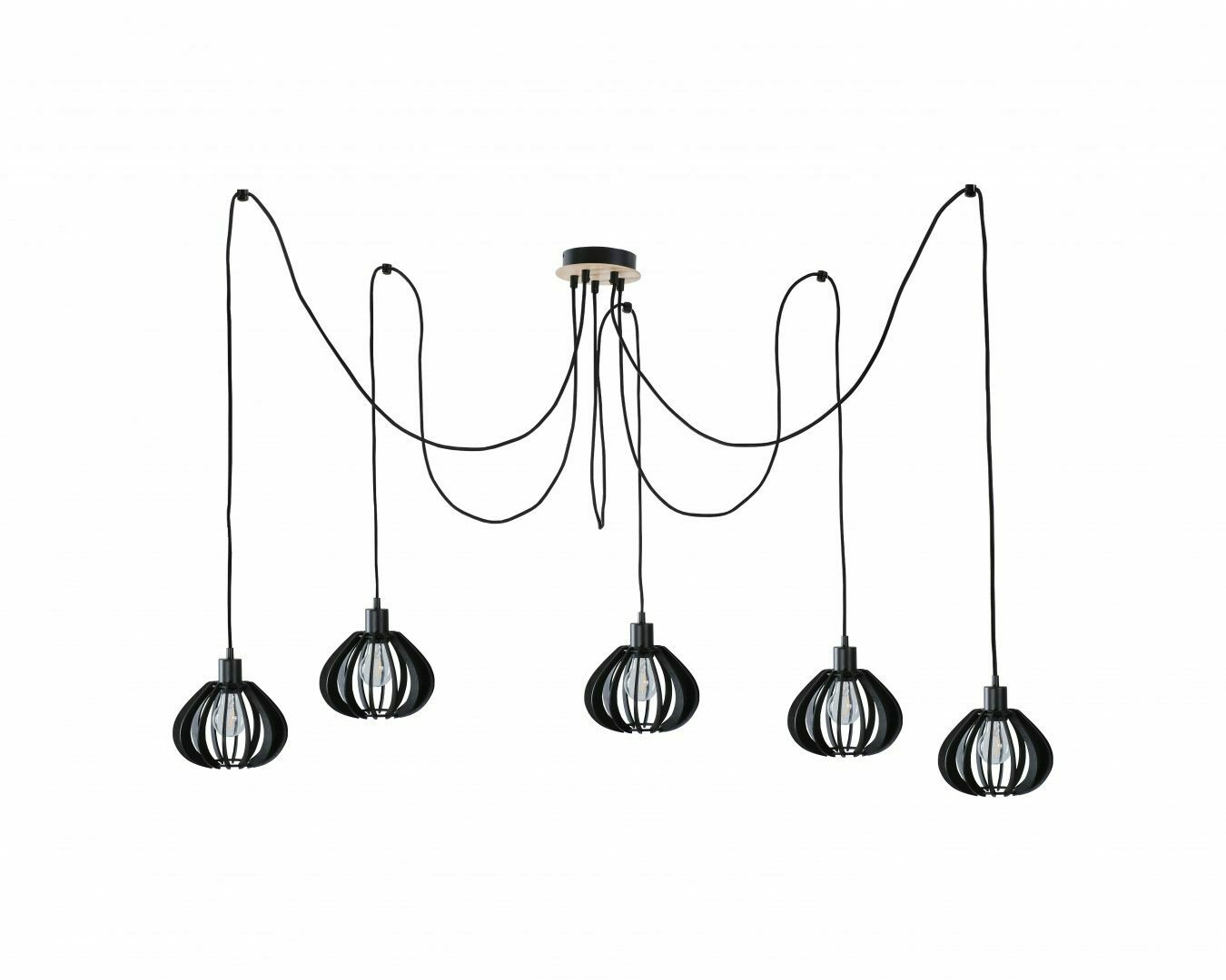 Kontrola Závěsné svítidlo 5xE27 NICOLETA BLACK AND NATURAL 819 Závěsné svítidlo 5xE27 NICOLETA BLACK AND NATURAL 819
