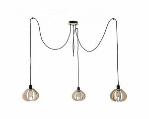 Závěsné svítidlo Keter Lighting NICOLETA 828, přírodní překližka a černá, 3×E27 small 0