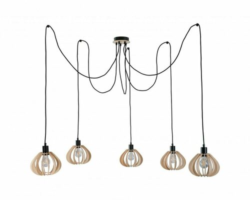 Kontrola Závěsné svítidlo Keter Lighting NICOLETA 829 přírodní/černé 5×E27