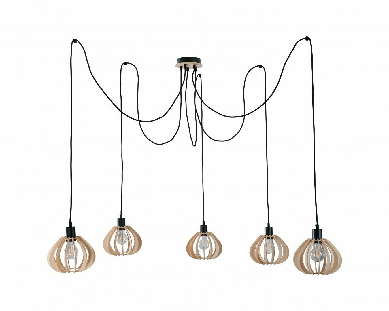 Kontrola Závěsné svítidlo Keter Lighting NICOLETA 829 přírodní/černé 5×E27 Závěsné svítidlo Keter Lighting NICOLETA 829 přírodní/černé 5×E27