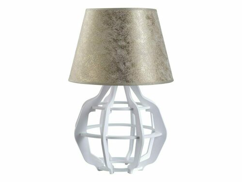 Kontrola Noční lampa BENTO WHITE GOLD Keter Lighting 915 E27 bílá překližka zlaté stínidlo 46 cm