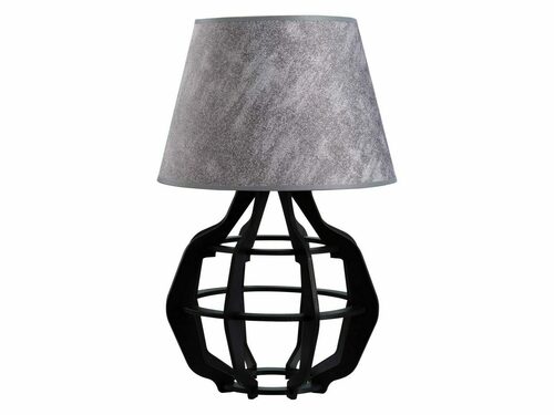Kontrola Noční lampa Keter Lighting BENTO BLACK GREY II 926, prolamovaná překližka, šedé stínidlo, E27 max 60 W, 46 cm