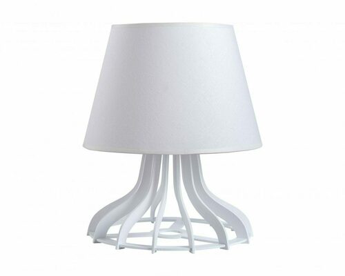 Kontrola Stolní lampa LEA E27 60W bílá překližka textilní stínidlo 34 cm Keter Lighting 947