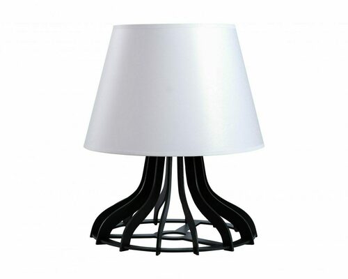 Kontrola Noční lampa IVO WHITE II Keter Lighting 952 bílé stínidlo, černá překližka E27 max 60 W výška 34 cm