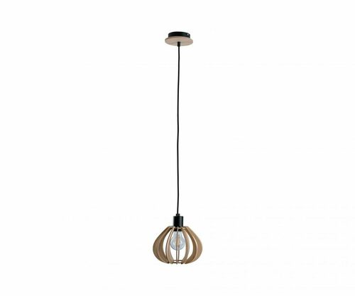Kontrola Závěsné svítidlo Keter Lighting NICOLETA 821, přírodní dřevo a černá, 1×E27, 21 cm