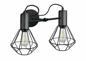 Nástěnné svítidlo Keter Lighting Lars Black 1775, 2 × E27, drátěná diamantová stínidla, černé, 50 × 25 × 27 cm small 0
