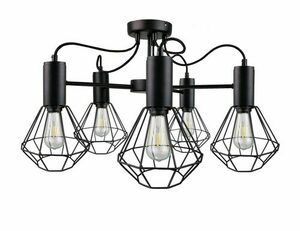 Stropní svítidlo Keter Lighting Lars Black 1777, 5 × E27 max 60 W, drátěná stínidla, 60 × 60 × 39 cm small 0
