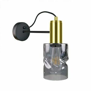 Nástěnné svítidlo Keter Lighting INGER 1786 černo-zlaté s kouřovým sklem, 1×E27 small 0
