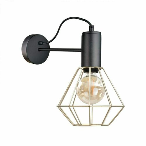Kontrola Nástěnné svítidlo 1xE27 LARS BLACK / GOLD