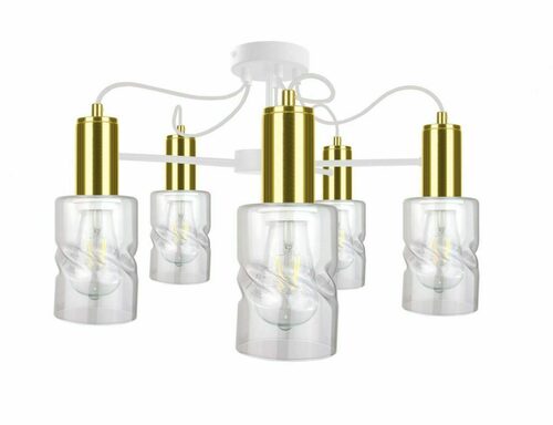 Kontrola Stropní lustr Keter Lighting INGER 1829, bílý a zlatý, 5 × E27