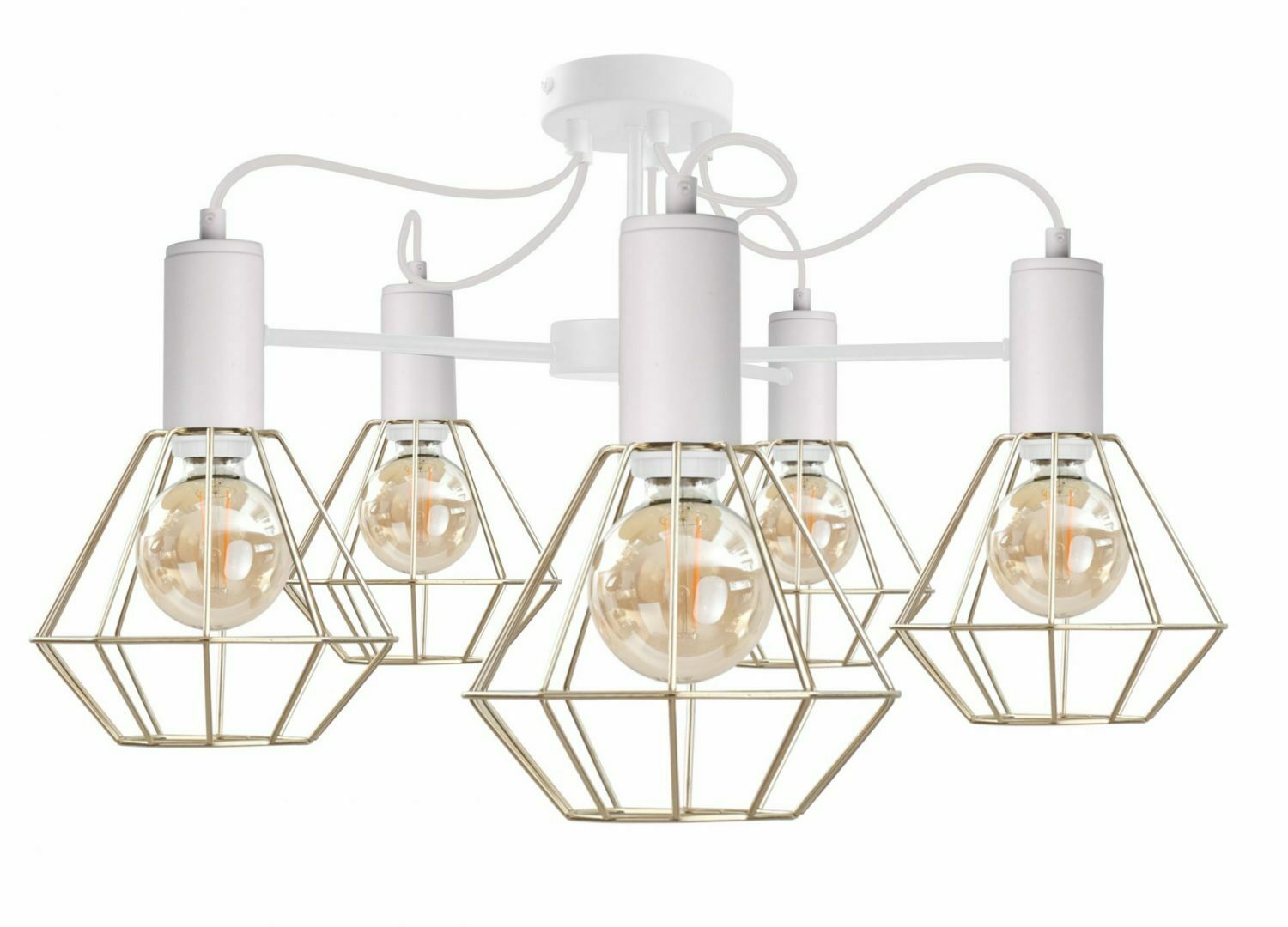 Kontrola Stropní svítidlo 5xE27 LARS WHITE / GOLD Stropní svítidlo 5xE27 LARS WHITE / GOLD