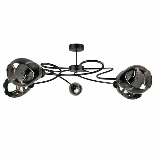 Kontrola Stropní svítidlo Keter Lighting ZAHRA BLACK 5xE27 kouřové sklo 67 cm