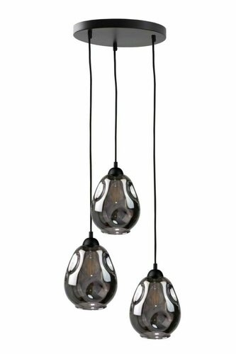 Kontrola Závěsná lampa 3xE27 LOKI ČERNÁ